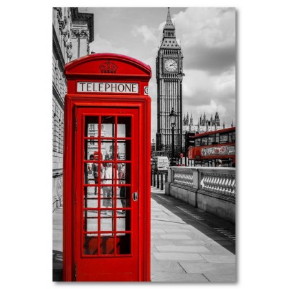 Αφίσα (Buckingham Palace, Λονδίνο, big ben, αξιοθέατα, αρχιτεκτονική, τηλέφωνο, τηλεφωνικός θάλαμος)